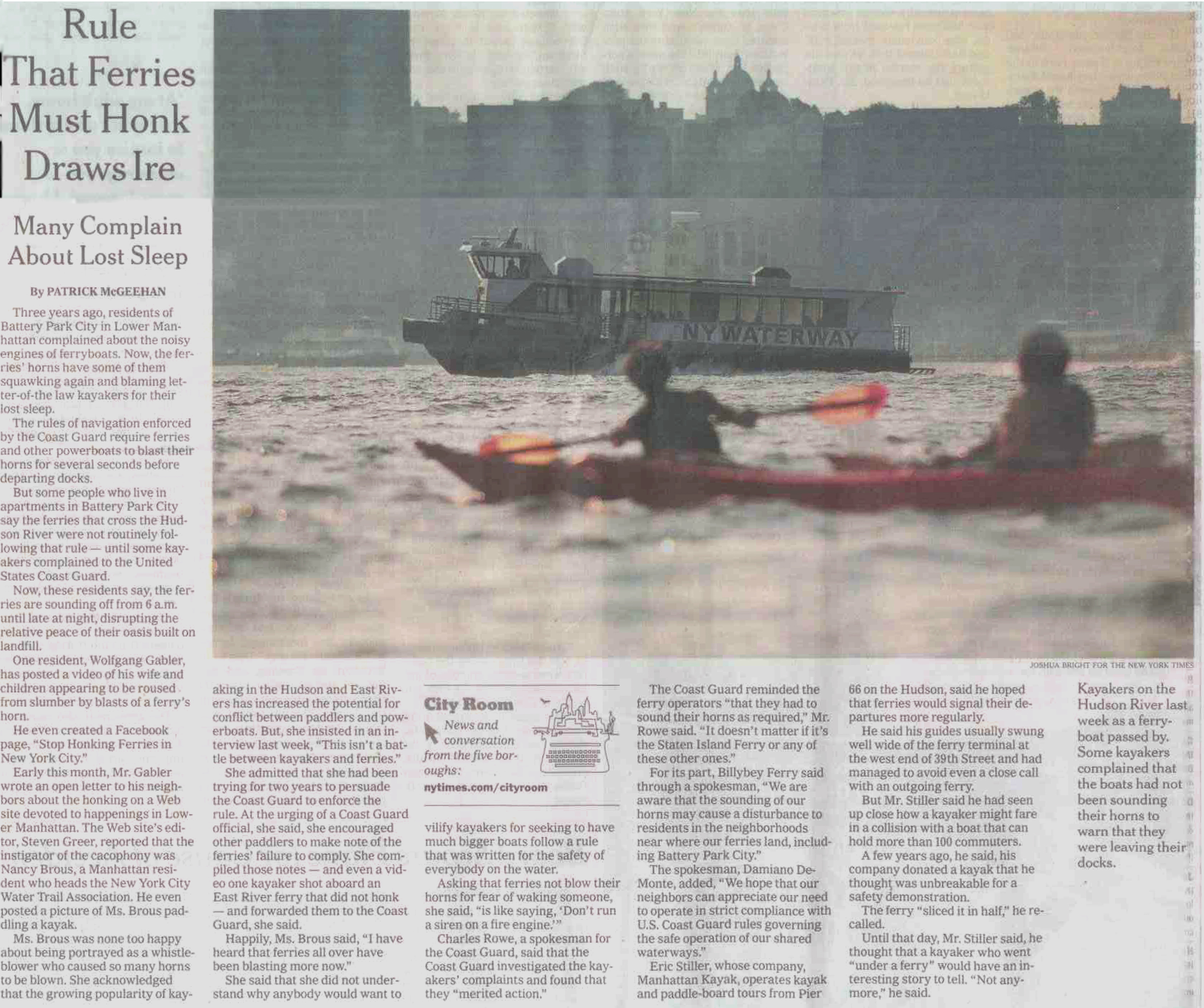 NYT kayak print version scanned