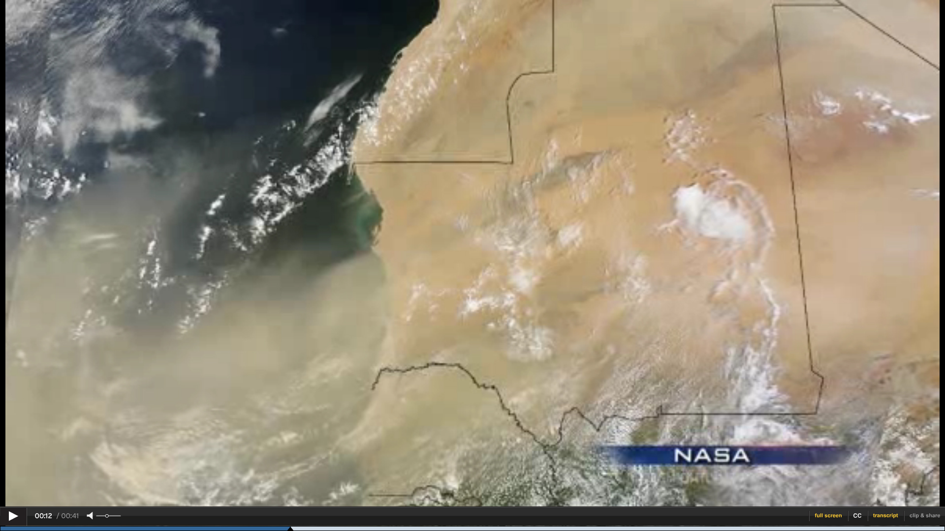 NASA image of sandstorm