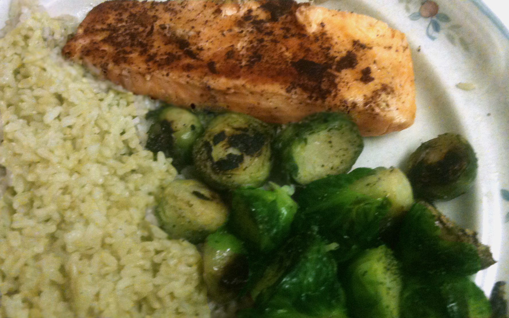 Salmon and Brussels sprouts