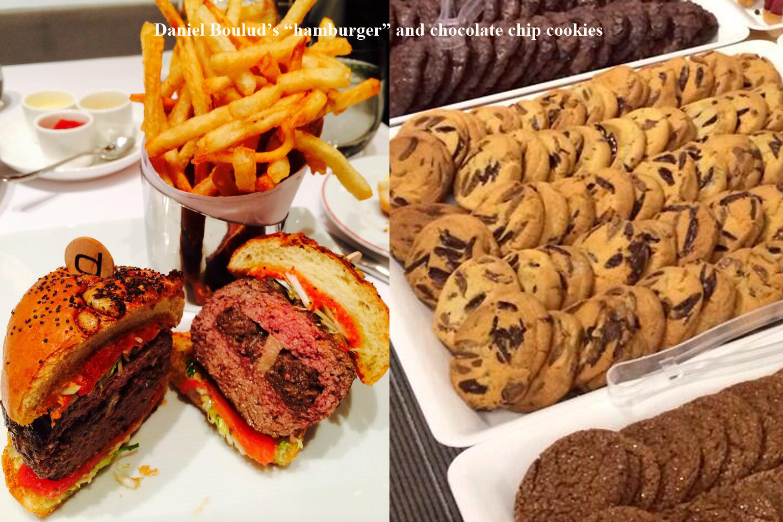 Boloud burger and cookies
