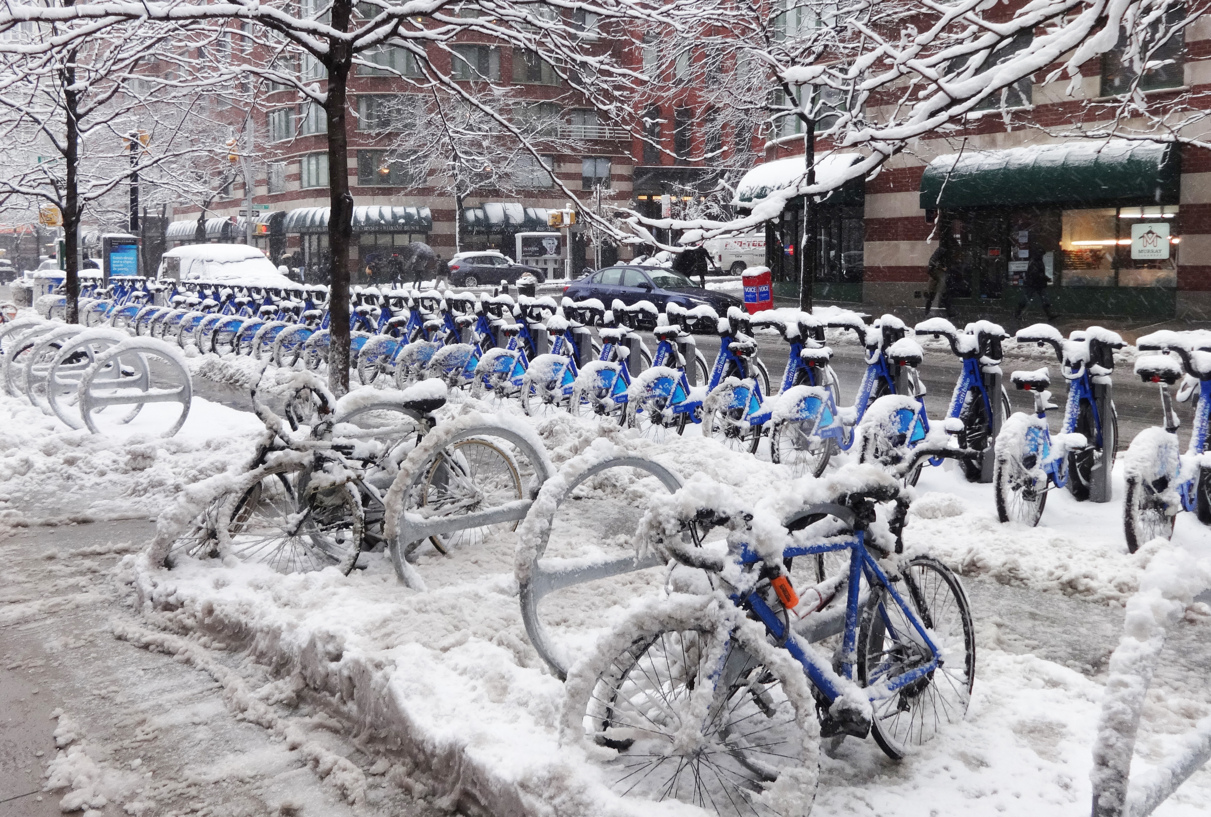 Citi Bikes in snow 2-3-2014