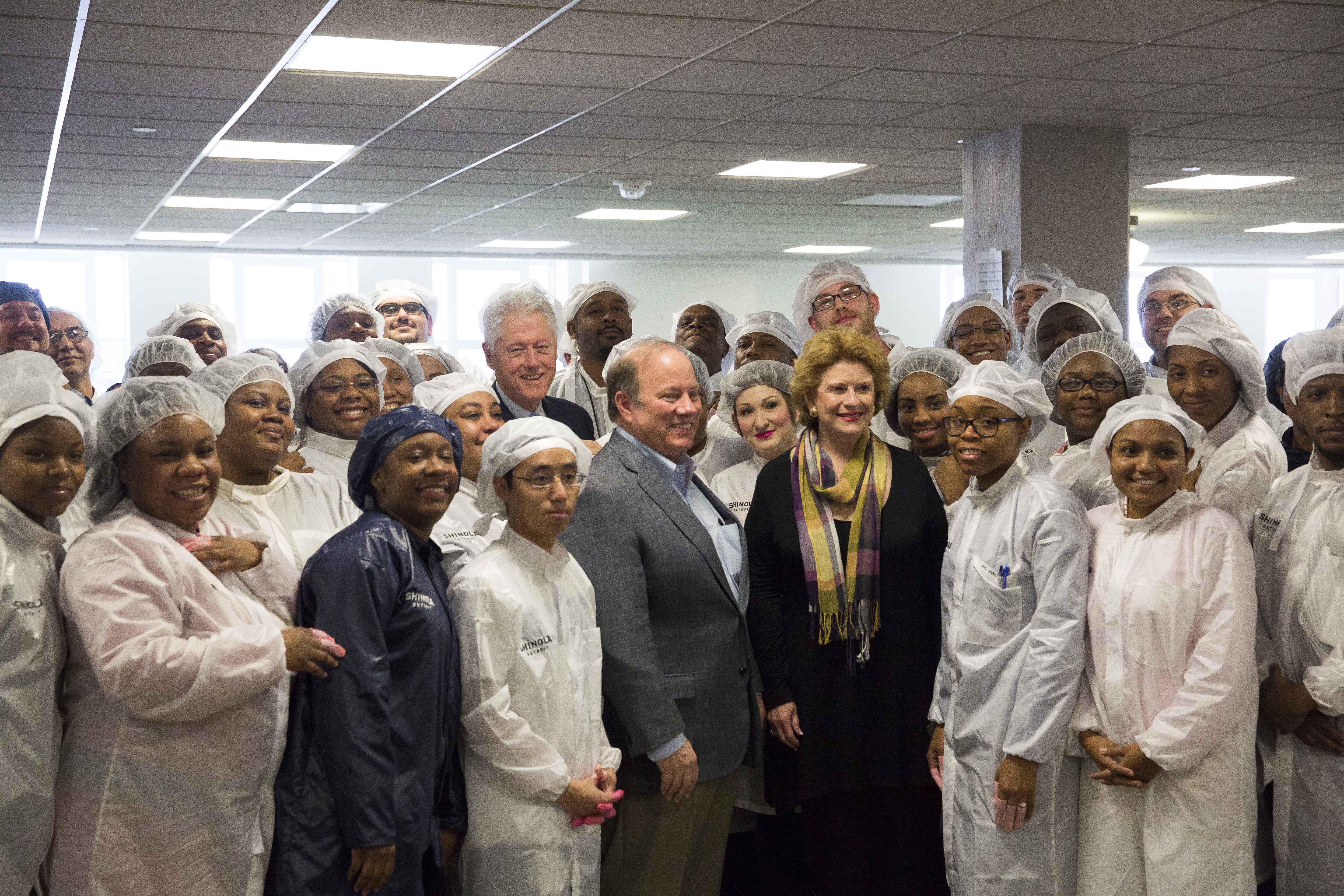 President Clinton with Shinola Workers