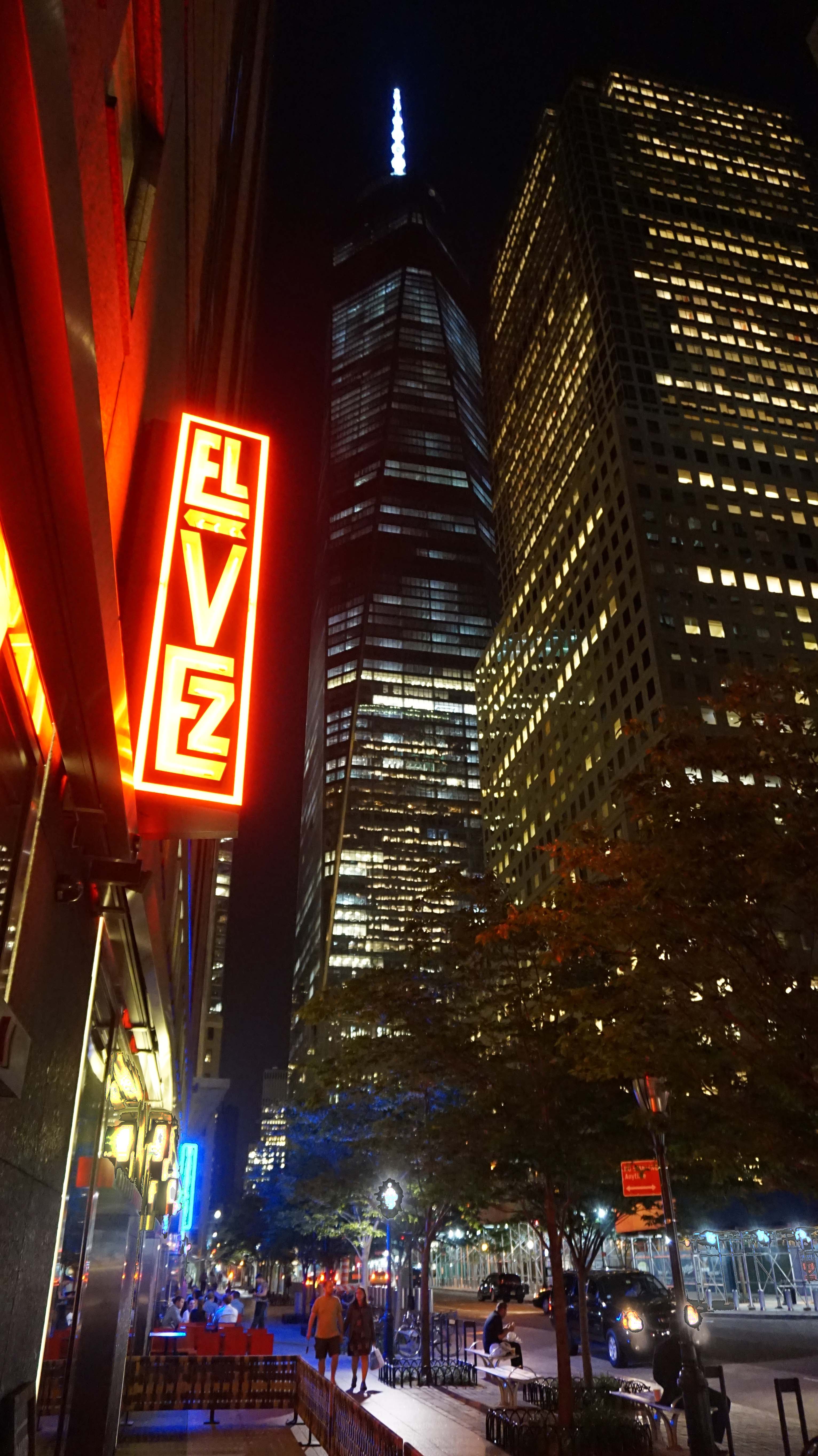 El Vez sign with Freedom Tower low