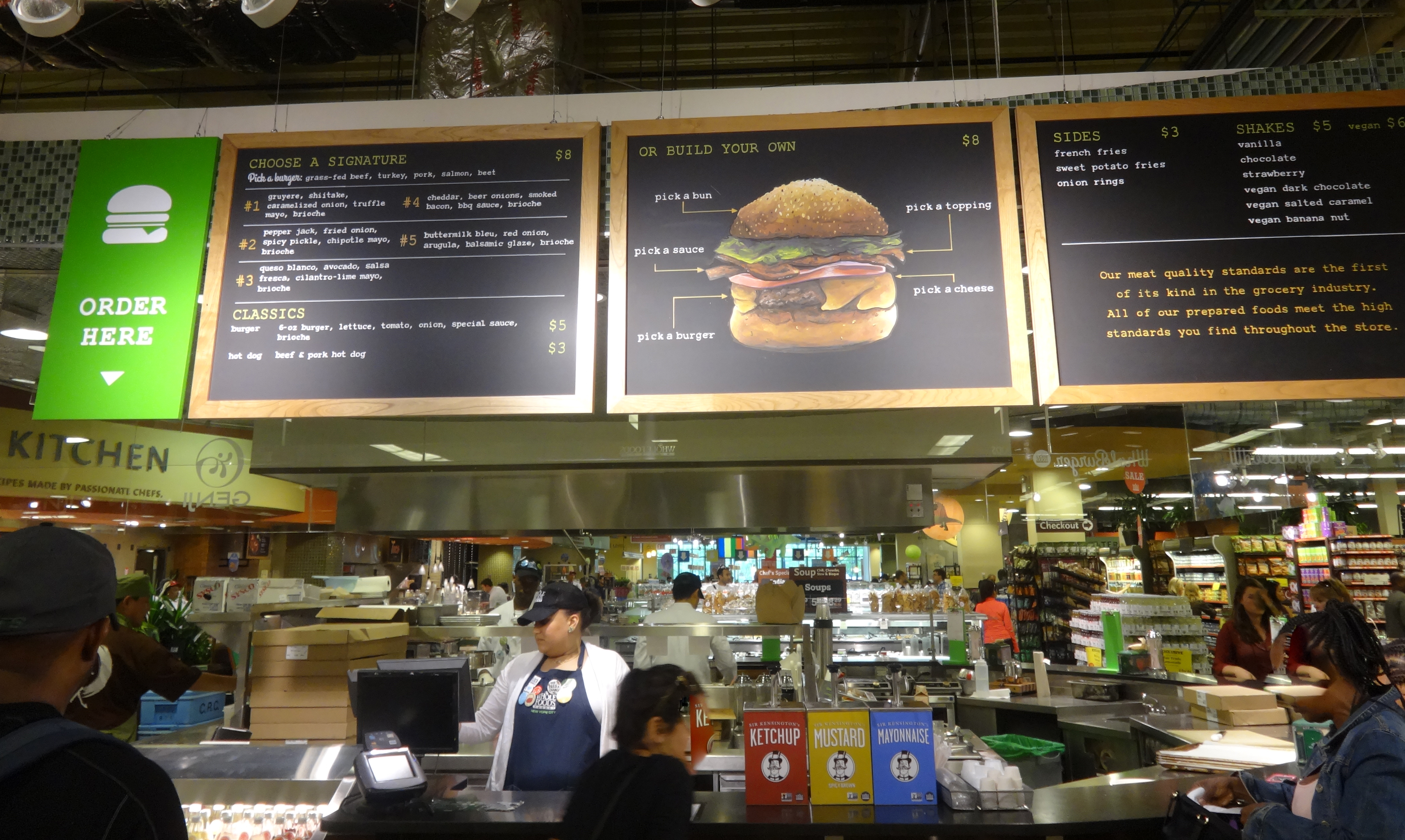 Whole Foods hamburger menu board