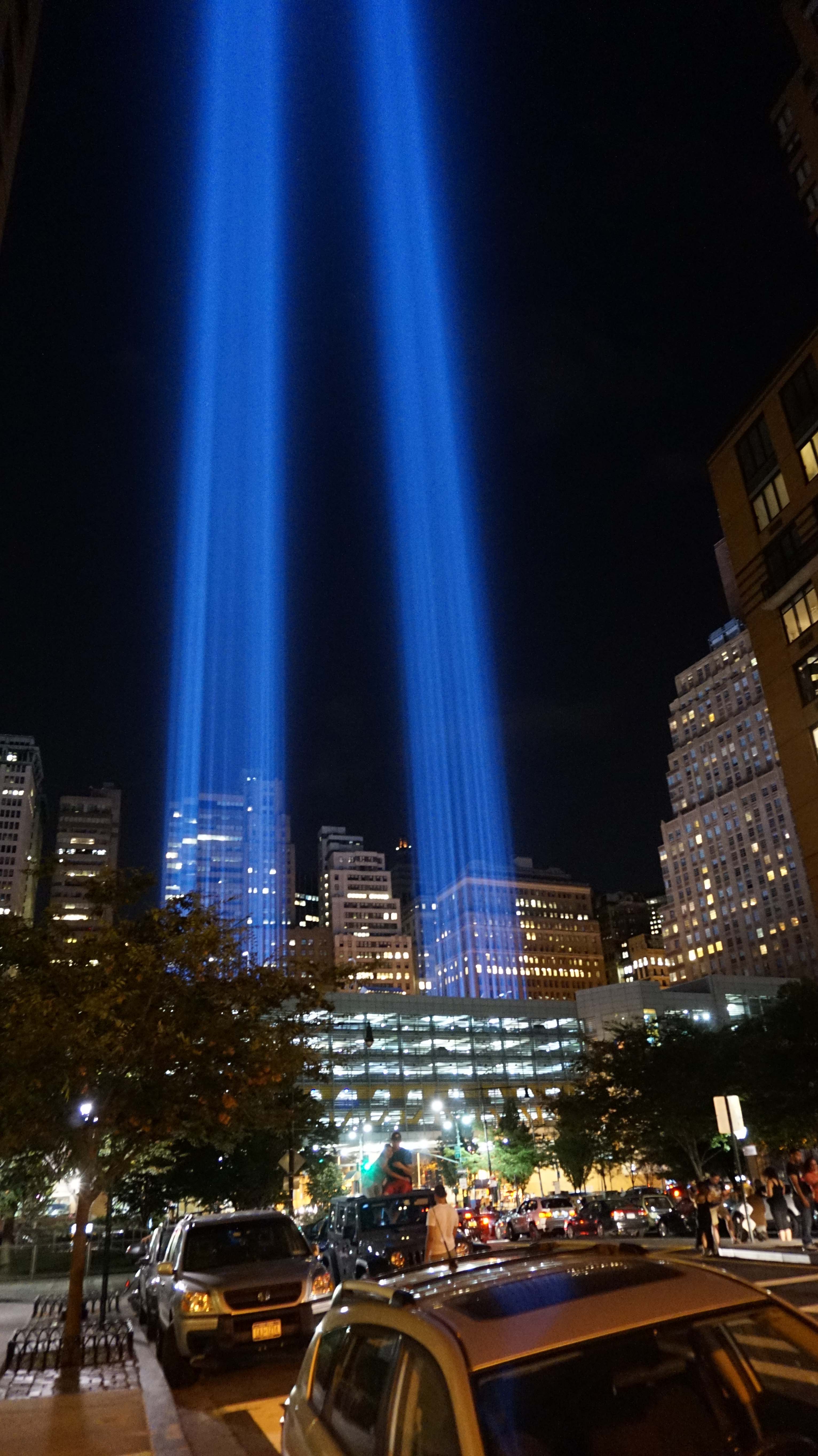 911 spotlights from west Thames