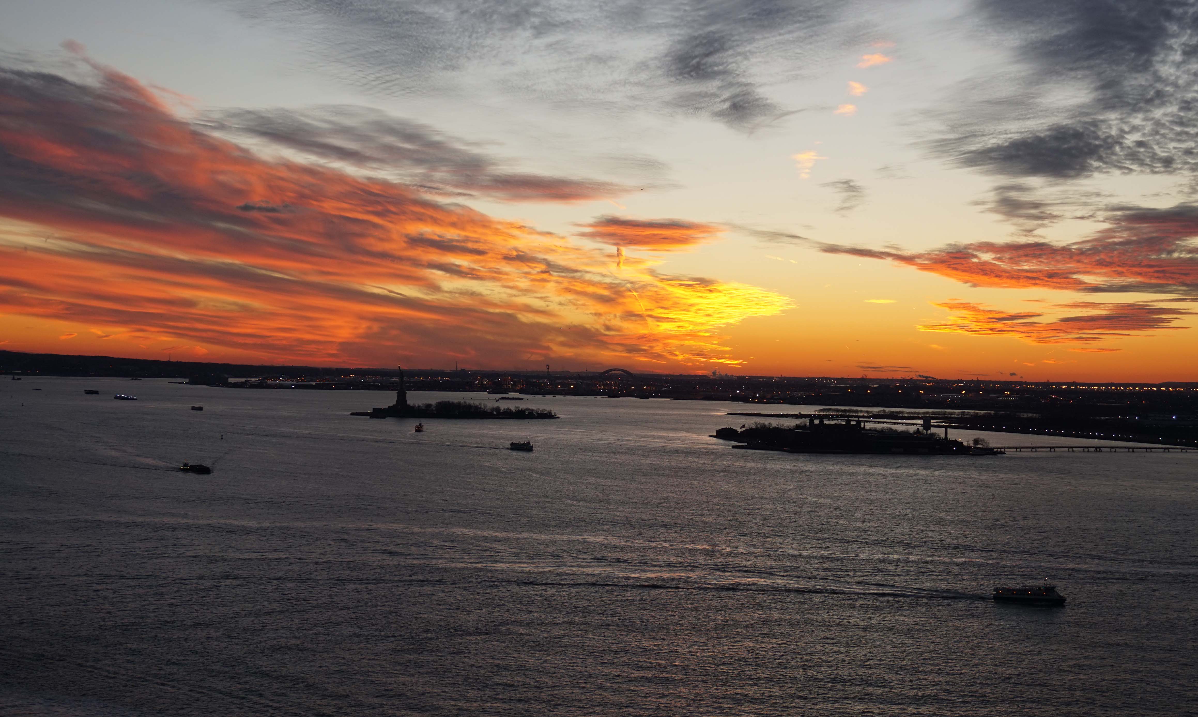 sunset over New York Harbor 12-29-2014 low