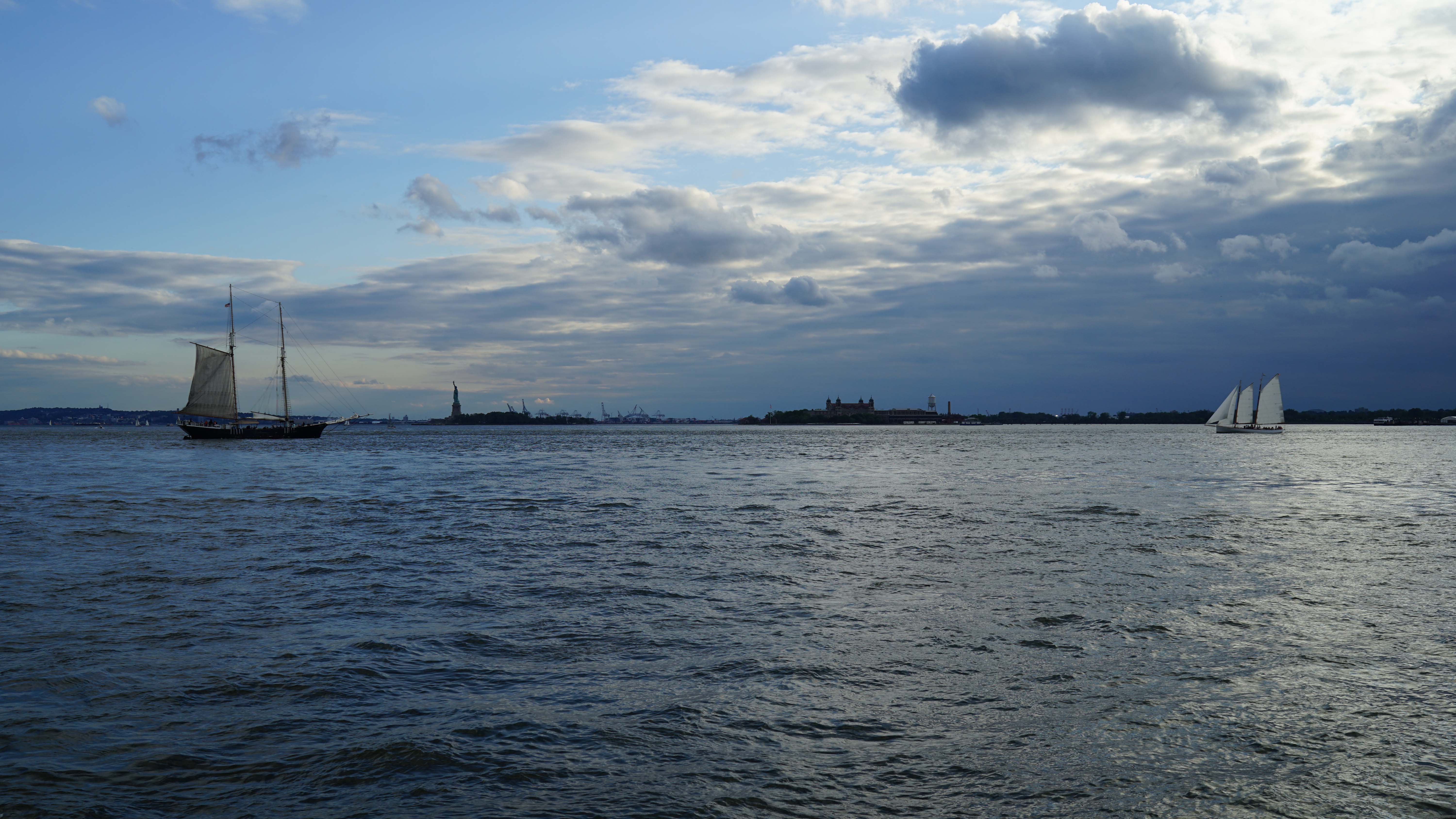 sailboats new york harbor sunset 6-28-2015
