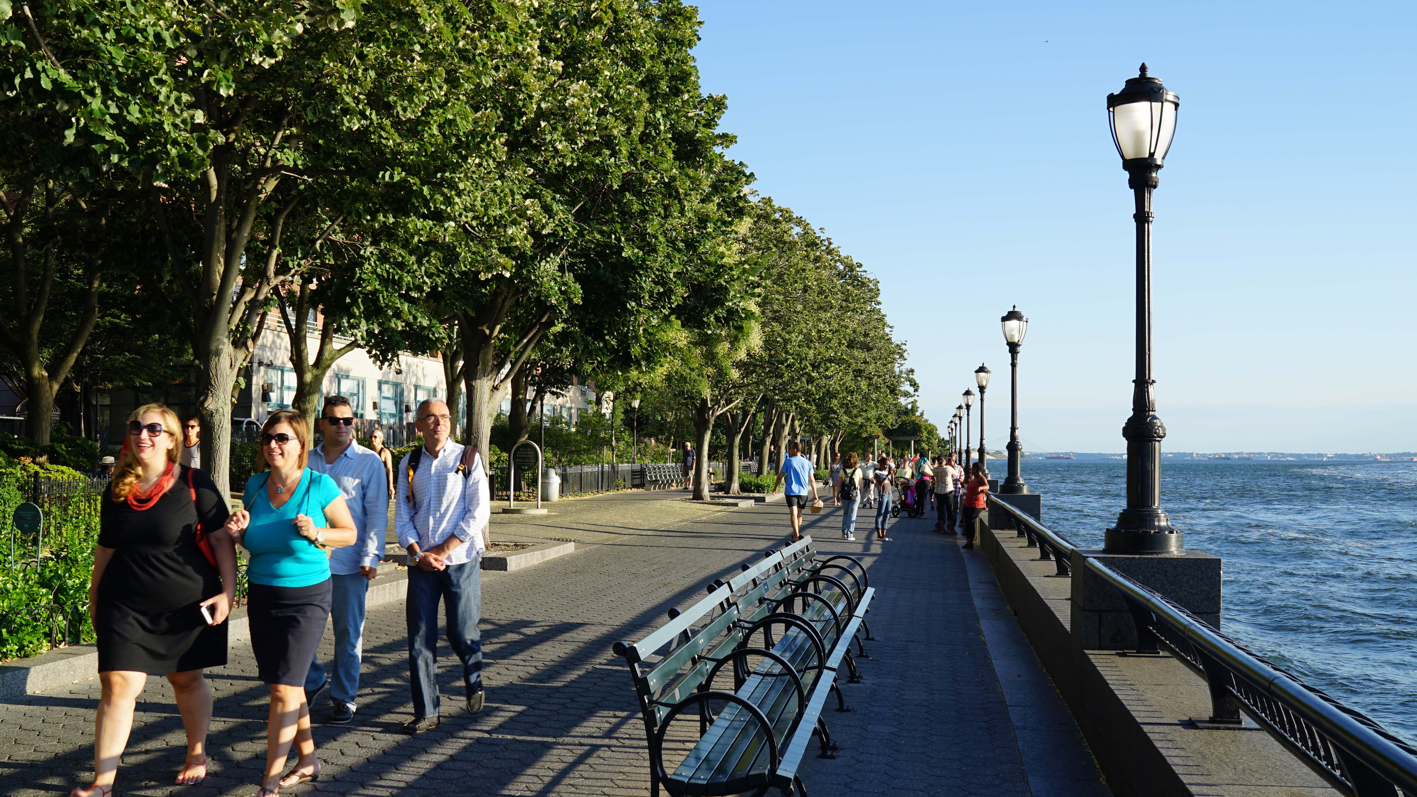Battery Park Esplanade at sunset 8-9-2015
