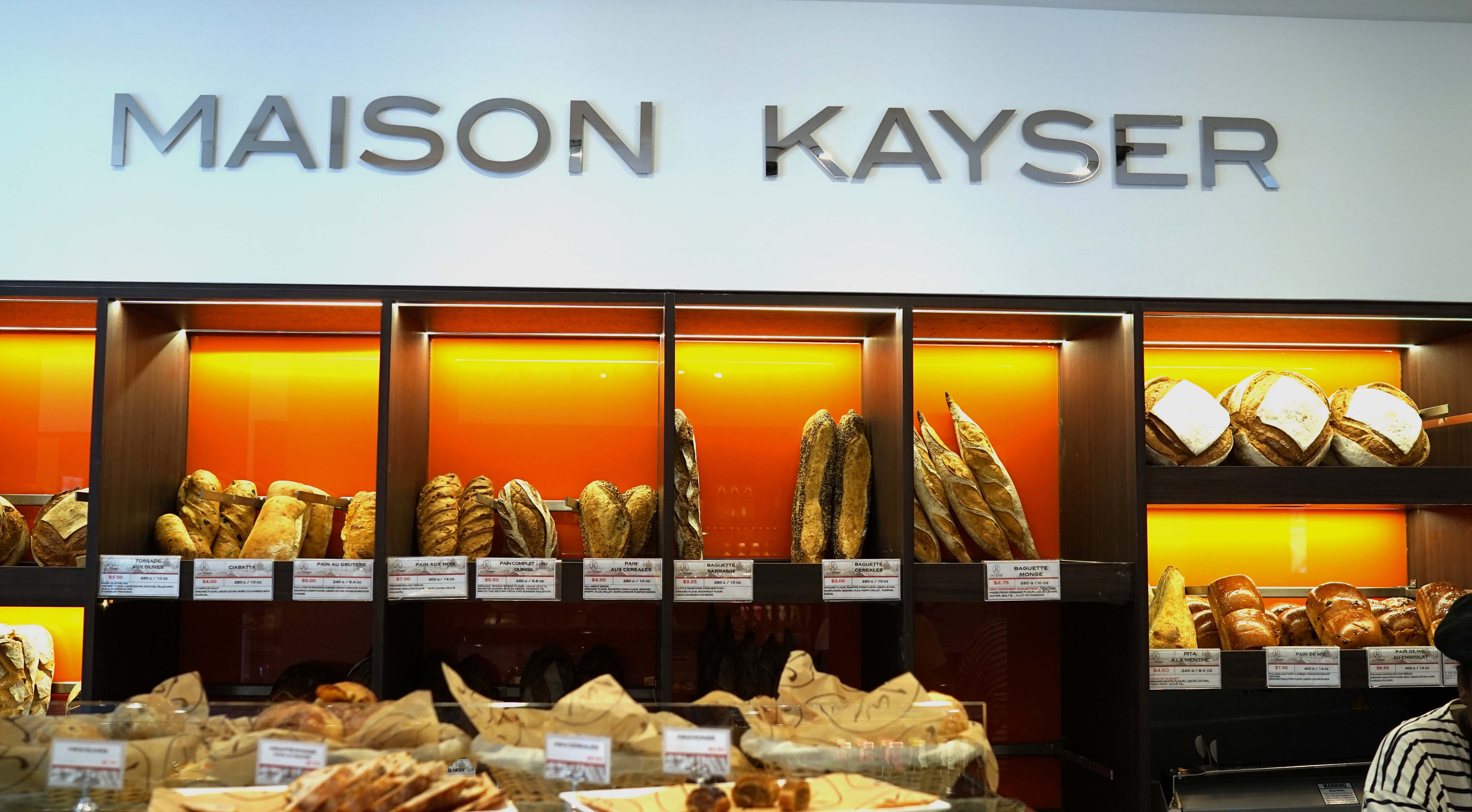 Maison Kayser sign above breads