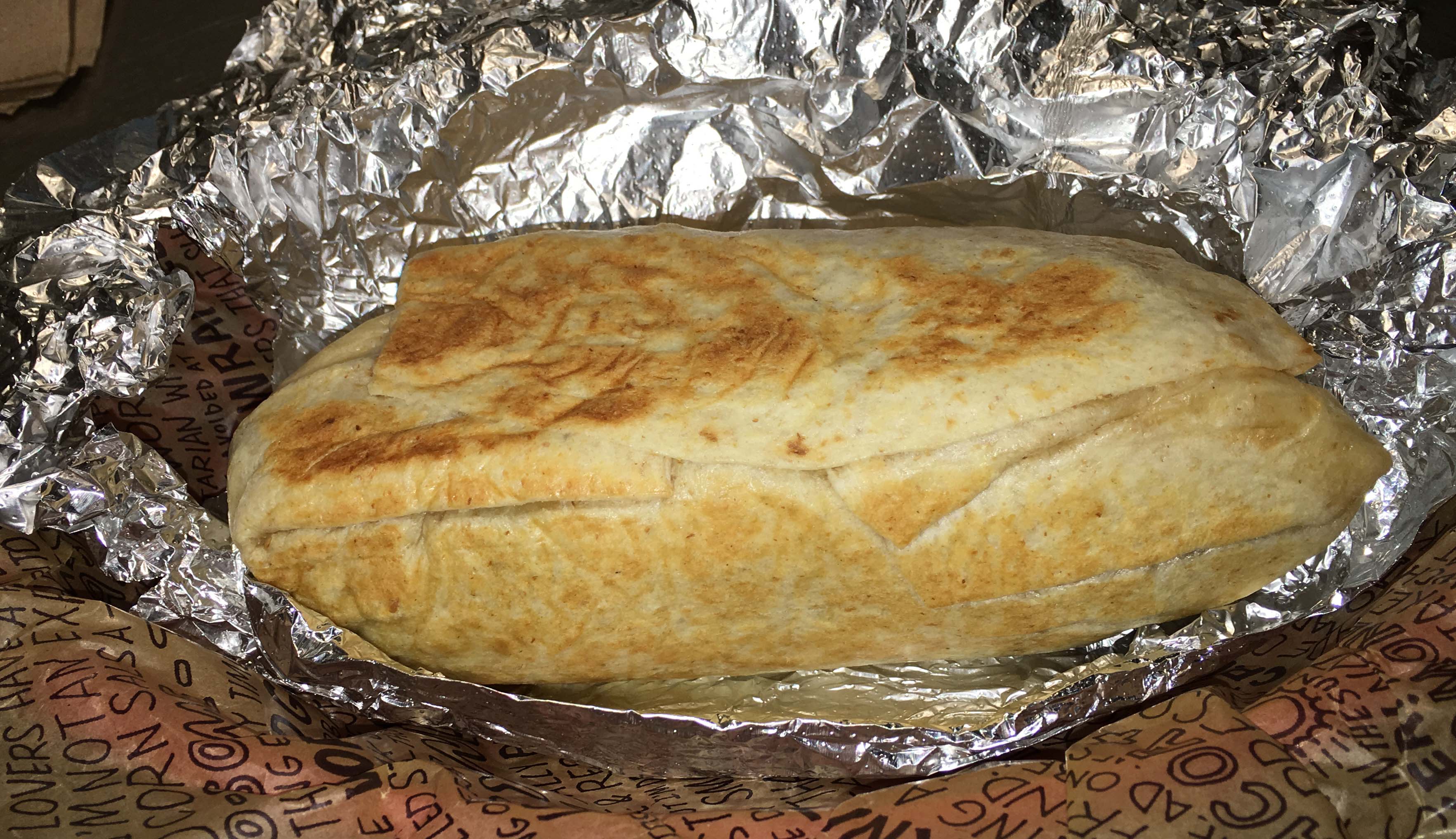toasted Chipotle burrito