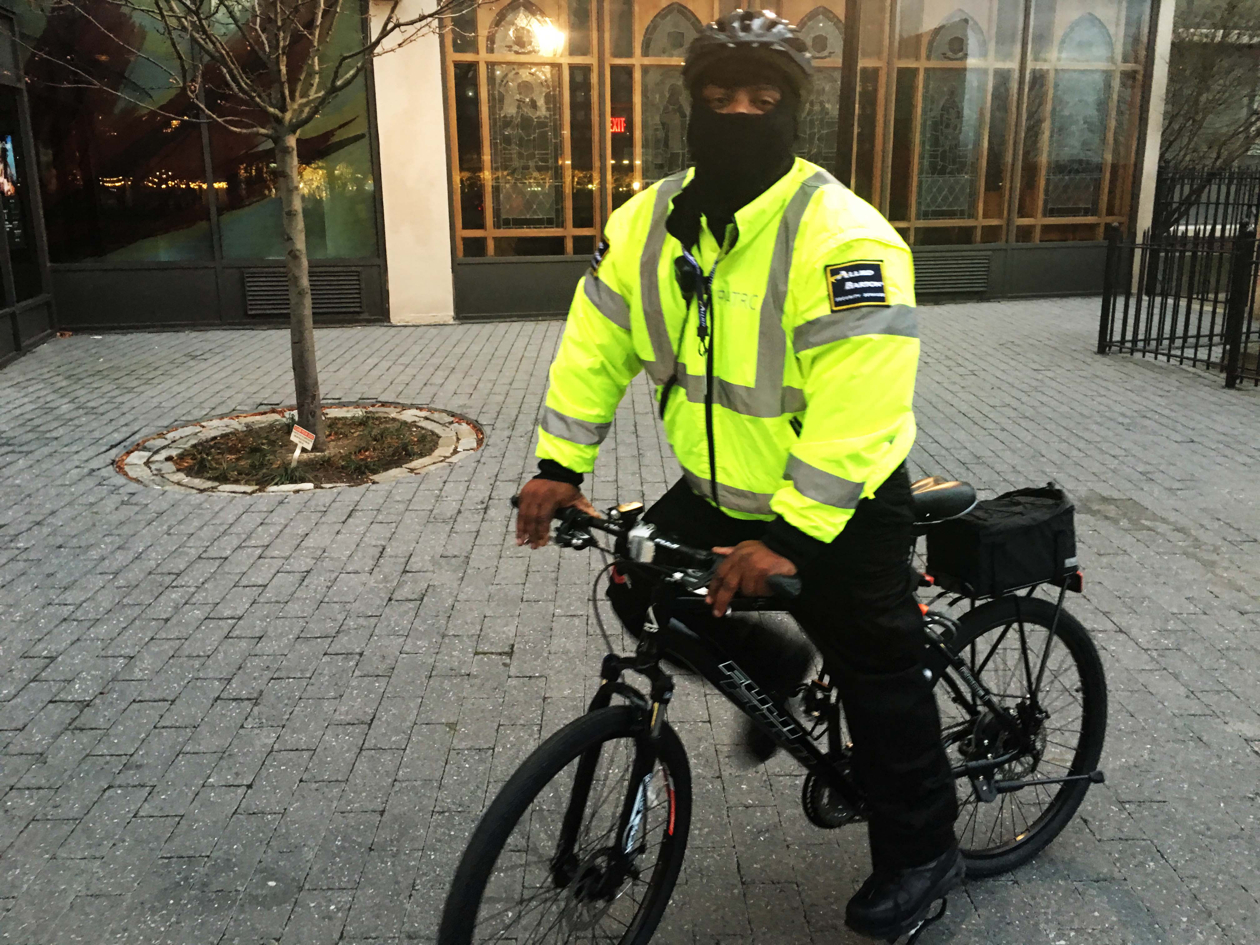 allied barton security guy on bike