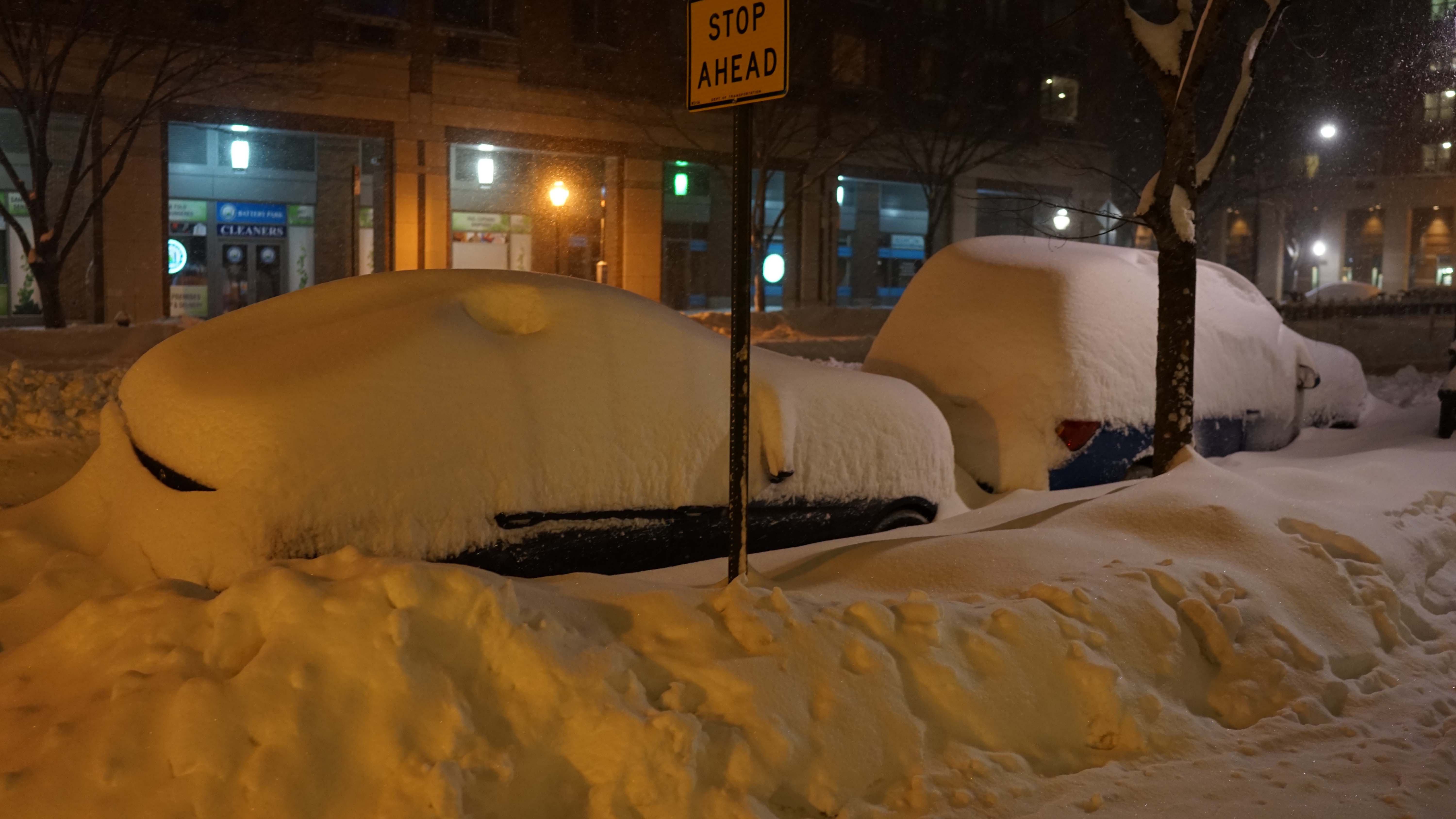 Cars measured in snow