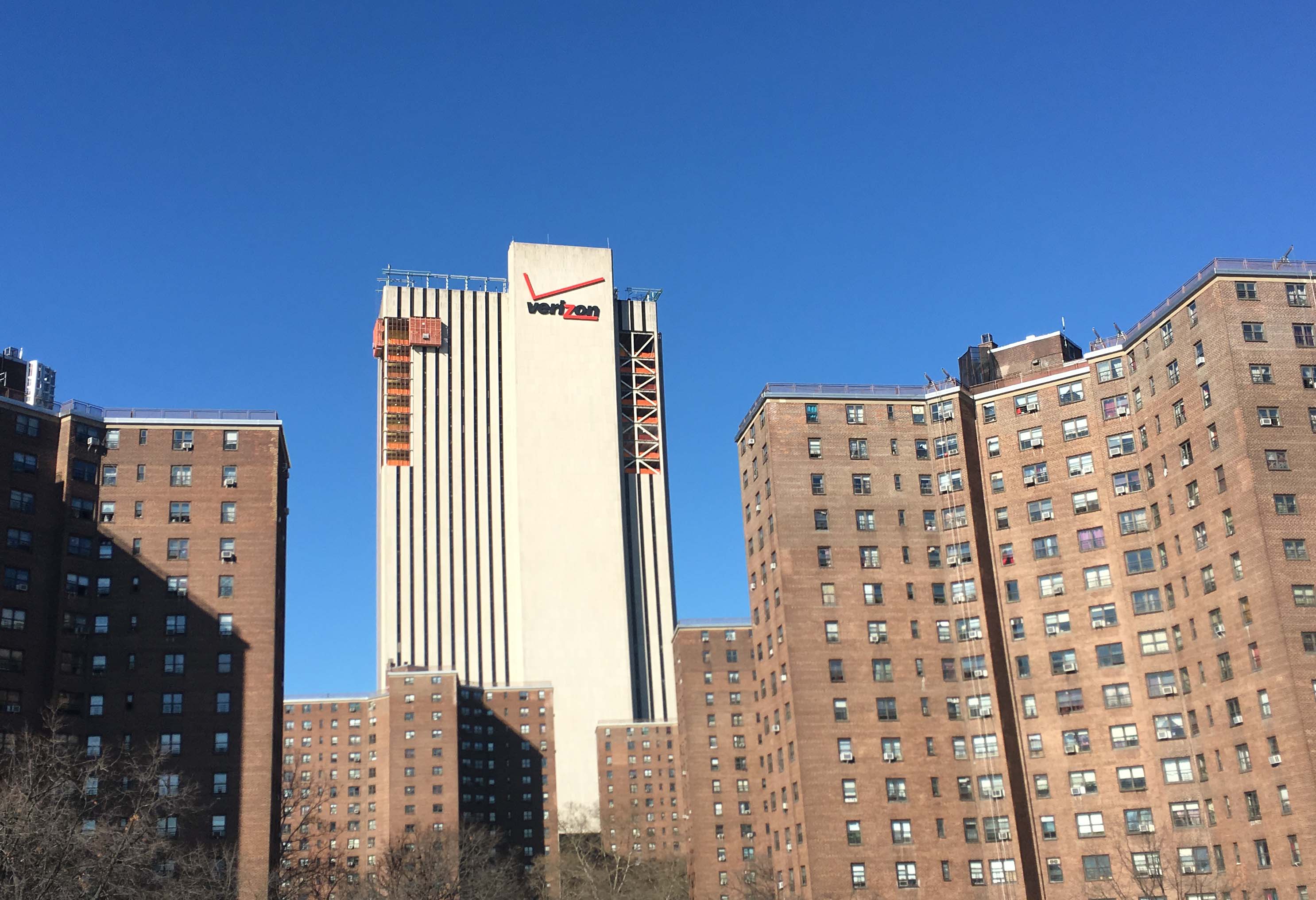 Ugly Verizon building gets windows 1-21-2016